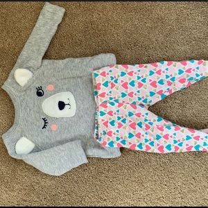 Bear and hearts outfit
